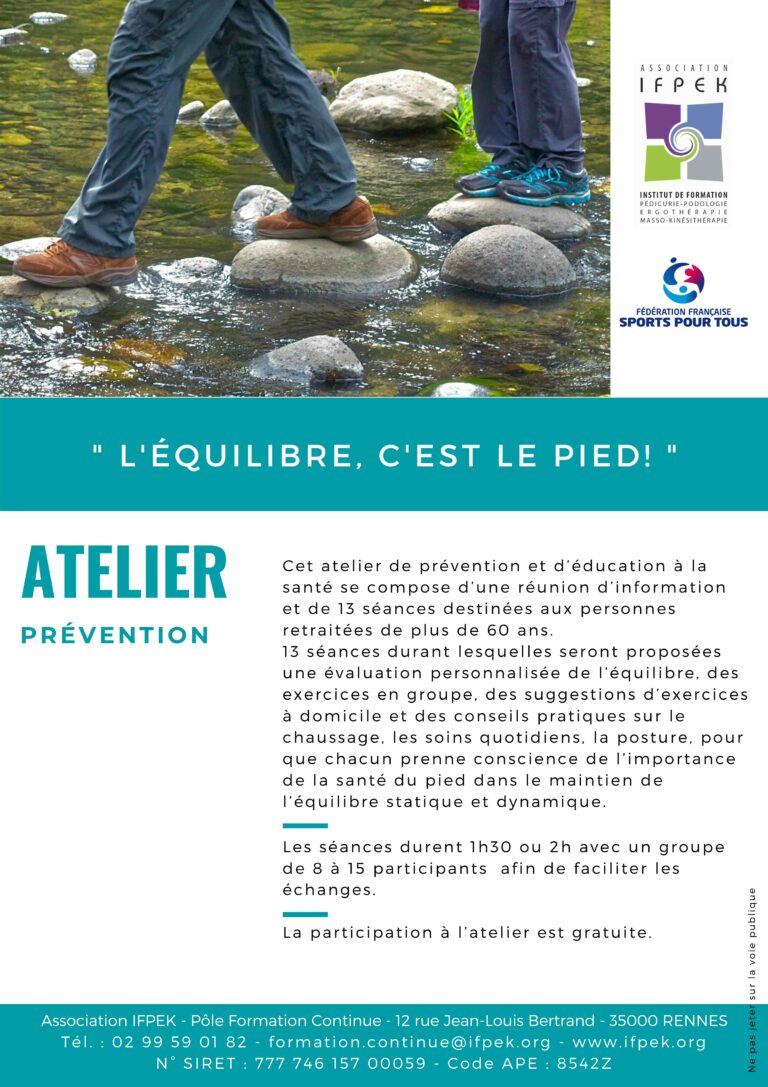 Lire la suite à propos de l’article Atelier de prévention : “L’équilibre, c’est le pied”