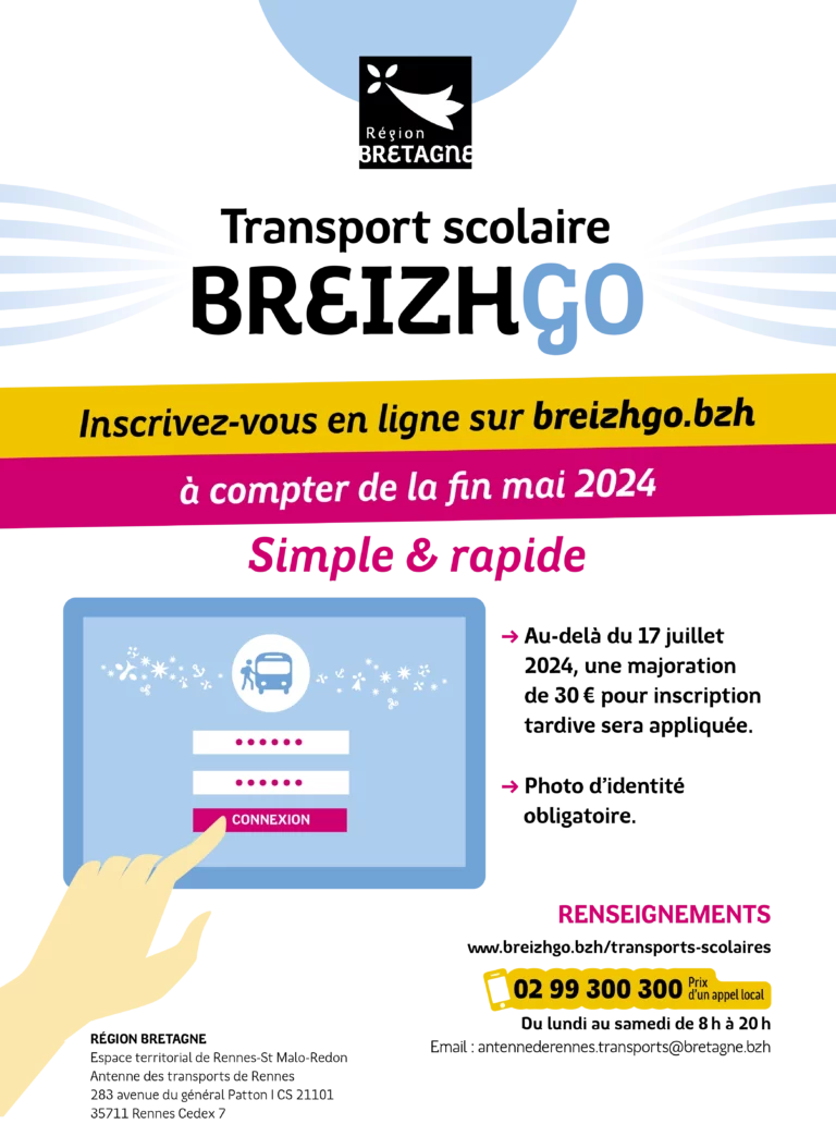 Lire la suite à propos de l’article Transport scolaire BreizhGo 2024-2025