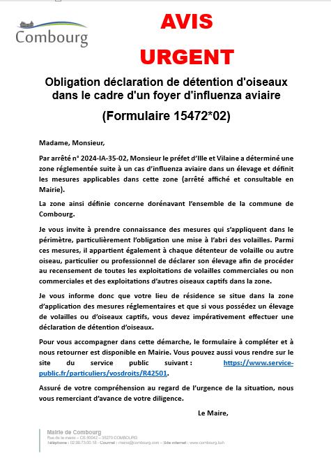 Lire la suite à propos de l’article Déclaration de détention d’oiseaux / volailles