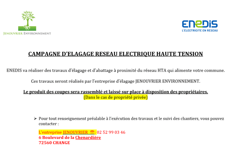 Lire la suite à propos de l’article Campagne d&rsquo;élagage – Réseau haute tension