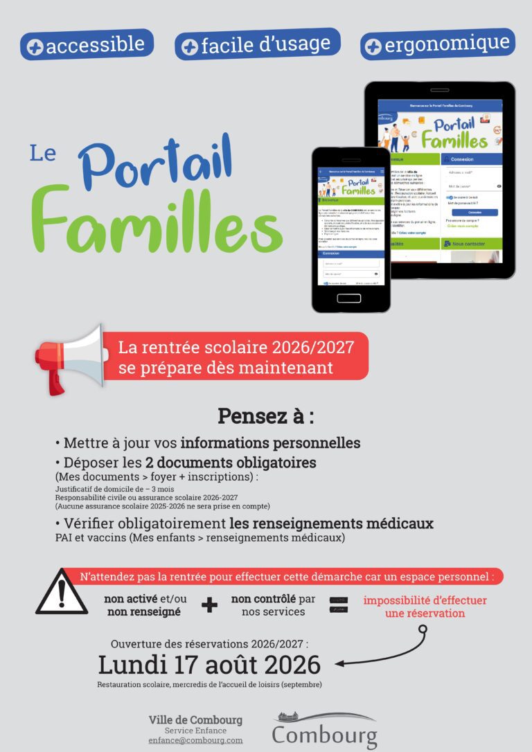 Lire la suite à propos de l’article PORTAIL FAMILLES (mise à jour annuelle OBLIGATOIRE)